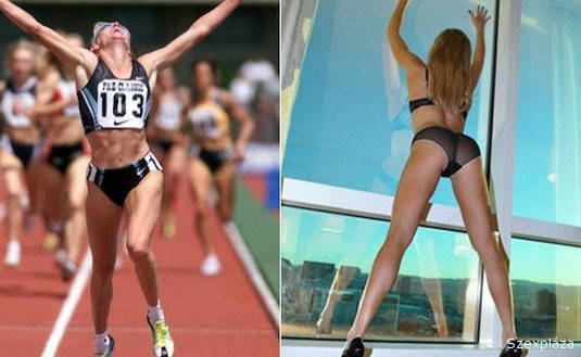 Kurva lett a sportoló nő